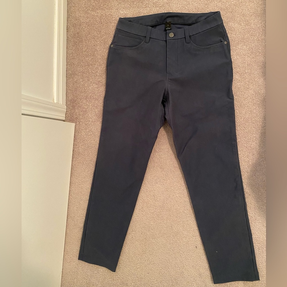 Mens lululemon ABC Pant 5 pocket Slim Woven Iron Navy Blue Size 28 x 30
